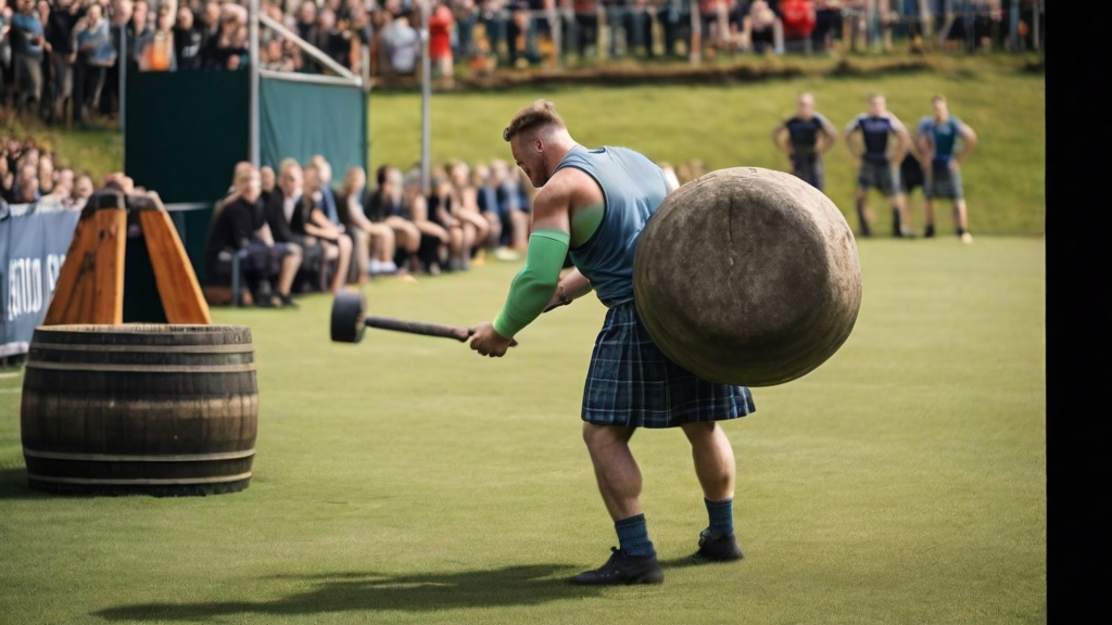 highland games lifting a large rock that 2