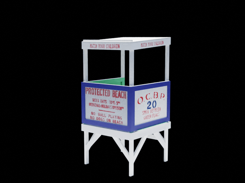 O.C.B.P. Life Guard Chair modeled in Blender